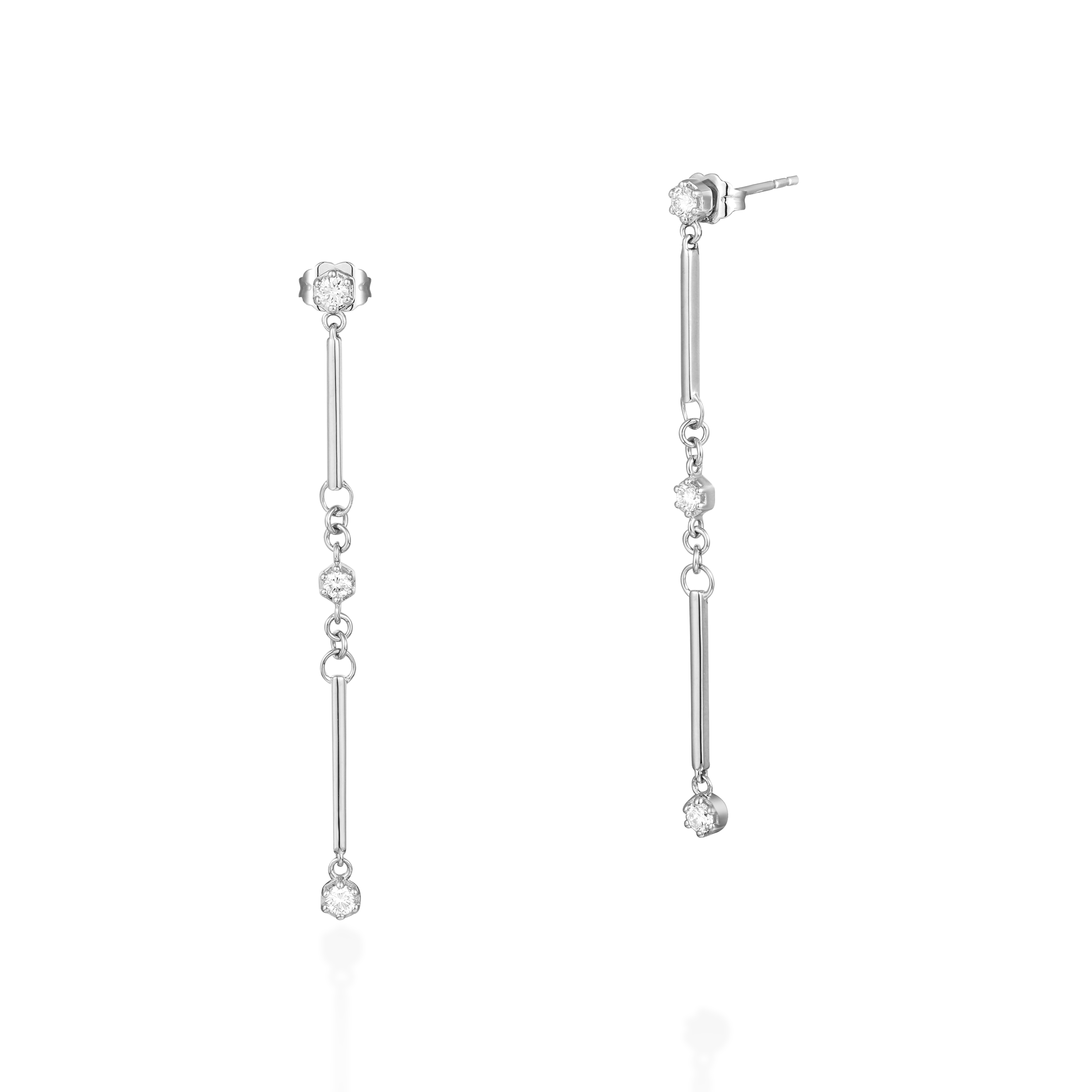 Diamond bar drop earrings